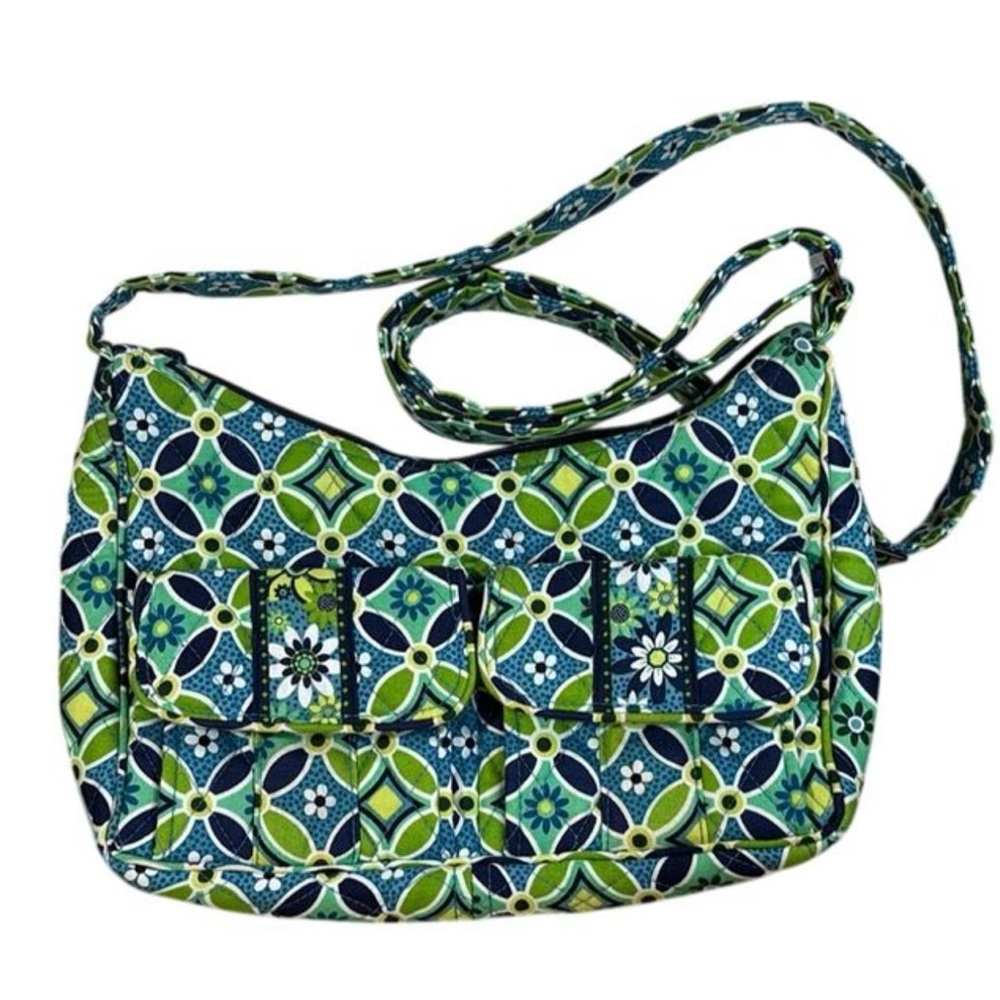 Vera Bradley Green and Blue Geometric Shoulder Bag
